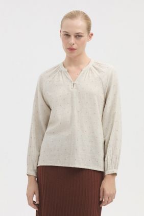 Blusa Jacquard Plumeti Gris